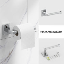 Load image into Gallery viewer, HOMLUX 3-Piece Bath Hardware Set with Towel Ring Toilet Paper Holder and 24 in. Towel Bar in Chrome