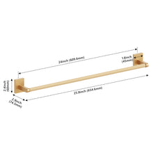 Load image into Gallery viewer, HOMLUX 24 in. Towel Bar with Embossing in Brass