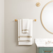 Load image into Gallery viewer, HOMLUX 24 in. Towel Bar with Embossing in Brass