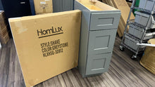 Load image into Gallery viewer, 3DB12 Shaker Greystone Three Drawer Base Cabinet
