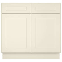 Load image into Gallery viewer, 21"D x 36"W x 34"H Vanity Sink Base Cabinet in Shaker Antique White