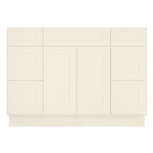 Load image into Gallery viewer, 21"D x 48"W x 34"H Vanity Sink Base Cabinet in Shaker Antique White