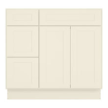 Load image into Gallery viewer, 21"D x 36"W x 34"H Vanity Sink Base Cabinet in Shaker Antique White