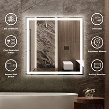 Load image into Gallery viewer, Anti-Fog Dimmable Led Mirror for Bathroom