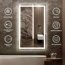 Load image into Gallery viewer, Anti-Fog Dimmable Led Mirror for Bathroom