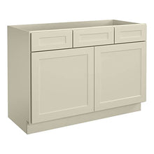 Load image into Gallery viewer, 21"D x 48"W x 34"H Vanity Sink Base Cabinet in Shaker Antique White