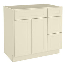 Load image into Gallery viewer, 21"D x 36"W x 34"H Vanity Sink Base Cabinet in Shaker Antique White