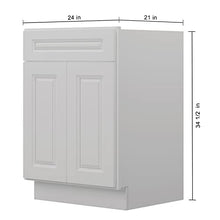 Load image into Gallery viewer, 21"D x 24"W x 34"H Vanity Sink Base Cabinet in Shaker Dove