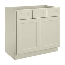 Load image into Gallery viewer, 21"D x 36"W x 34"H Vanity Sink Base Cabinet in Shaker Antique White