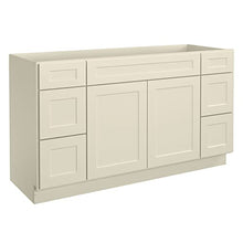 Load image into Gallery viewer, 21"D x 60"W x 34"H Vanity Sink Base Cabinet in Shaker Antique White