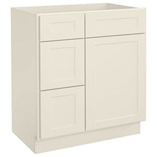 Load image into Gallery viewer, 21"D x 30"W x 34.5"H Vanity Sink Base Cabinet in Shaker Antique White