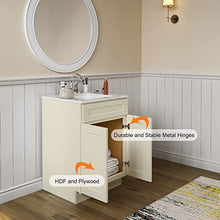 Load image into Gallery viewer, 21"D x 30"W x 34"H Vanity Sink Base Cabinet in Shaker Antique White