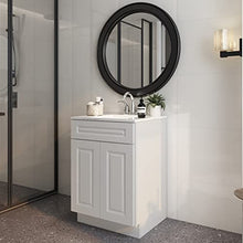 Load image into Gallery viewer, 21"D x 30"W x 34"H Vanity Sink Base Cabinet in Shaker Dove