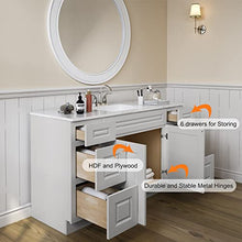 Load image into Gallery viewer, 21"D x 60"W x 34"H Vanity Sink Base Cabinet in Shaker Dove