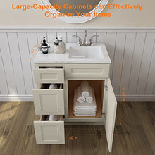 Load image into Gallery viewer, 21"D x 36"W x 34"H Vanity Sink Base Cabinet in Shaker Antique White