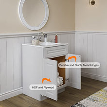 Load image into Gallery viewer, 21"D x 24"W x 34"H Vanity Sink Base Cabinet in Shaker Dove