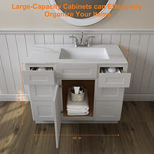 Load image into Gallery viewer, 21"D x 42"W x 34"H Vanity Sink Base Cabinet in Shaker Dove