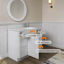 Load image into Gallery viewer, 21"D x 42"W x 34"H Vanity Sink Base Cabinet in Shaker Dove