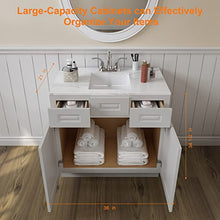 Load image into Gallery viewer, 21"D x 48"W x 34"H Vanity Sink Base Cabinet in Shaker Dove