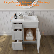 Load image into Gallery viewer, 21"D x 30"W x 34"H Vanity Sink Base Cabinet in Shaker Dove