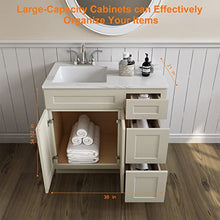 Load image into Gallery viewer, 21"D x 30"W x 34"H Vanity Sink Base Cabinet in Shaker Antique White