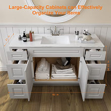 Load image into Gallery viewer, 21"D x 60"W x 34"H Vanity Sink Base Cabinet in Shaker Dove