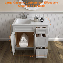 Load image into Gallery viewer, 21"D x 30"W x 34"H Vanity Sink Base Cabinet in Shaker Dove