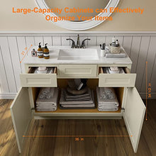 Load image into Gallery viewer, 21"D x 42"W x 34"H Vanity Sink Base Cabinet in Shaker Antique White