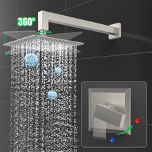 Load image into Gallery viewer, 1-Handle 1-Spray Square 2.5 GPM 8in. Wall Mounted Shower Head
