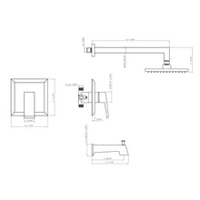 Load image into Gallery viewer, 1-Handle 1-Spray Square 2.5 GPM 8in. Wall Mounted Shower Head