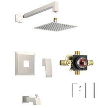 Load image into Gallery viewer, 1-Handle 1-Spray Square 2.5 GPM 8in. Wall Mounted Shower Head