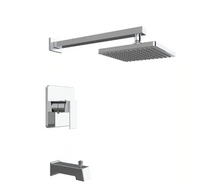 Load image into Gallery viewer, 1-Spray Square High Pressure Tub and Shower Faucet