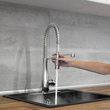 Load image into Gallery viewer, Spring Neck Pull Down Sprayer Kitchen Faucet