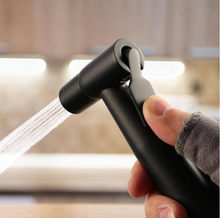 Load image into Gallery viewer, 2-Handle Bridge Kitchen Faucet with Side Sprayer in Matte Black