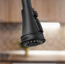Load image into Gallery viewer, 2-Handle Pull Down Spray Head Bridge Kitchen Faucet Cross Handle