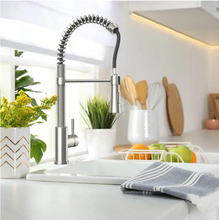Load image into Gallery viewer, Spring Neck Pull Down Sprayer Kitchen Faucet