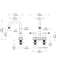 Load image into Gallery viewer, 4 in. Centerset 2-Handle Bathroom Faucet in Matte Black