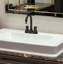 Load image into Gallery viewer, 4 in. Centerset 2-Handle Bathroom Faucet in Matte Black