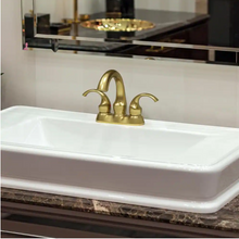 Load image into Gallery viewer, 4 in. Centerset 2-Handle Bathroom Faucet in Brushed Brass