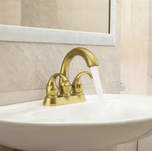 Load image into Gallery viewer, 4 in. Centerset 2-Handle Bathroom Faucet in Brushed Brass