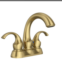 Load image into Gallery viewer, 4 in. Centerset 2-Handle Bathroom Faucet in Brushed Brass