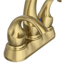 Load image into Gallery viewer, 4 in. Centerset 2-Handle Bathroom Faucet in Brushed Brass