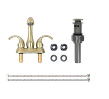 Load image into Gallery viewer, 4 in. Centerset 2-Handle Bathroom Faucet in Brushed Brass