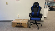 Load image into Gallery viewer, Homlux Ergonomic Gaming Chair Video Game with Massager, Blue Computer Chair with Arms and Back Support
