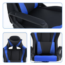 Load image into Gallery viewer, Homlux Ergonomic Gaming Chair Video Game with Massager, Blue Computer Chair with Arms and Back Support
