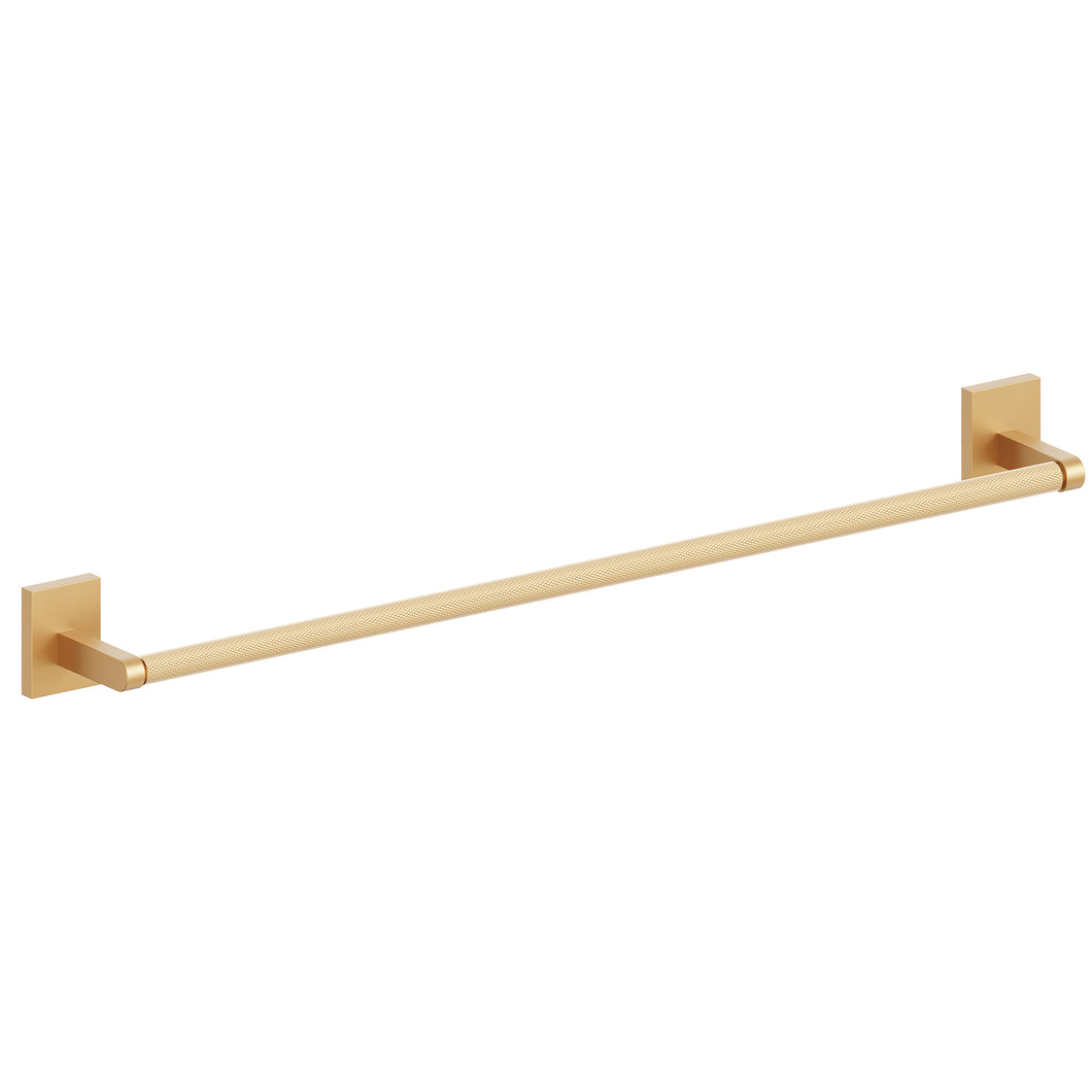 HOMLUX 18 in. Towel Bar with Embossing in Brass