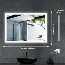 Load image into Gallery viewer, 42 x 30 Large Rectangular Anti-Fog LED  Vanity Mirror D
