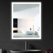 Load image into Gallery viewer, 24 x 30 Rectangular Frameless LED  Anti-Fog Vanity Mirror 1-BT
