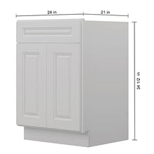 Load image into Gallery viewer, 21&quot;D x 24&quot;W x 34&quot;H Vanity Sink Base Cabinet in Shaker Dove
