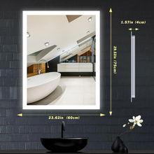 Load image into Gallery viewer, 24 x 30 Rectangular Frameless LED  Anti-Fog Vanity Mirror 1-BT
